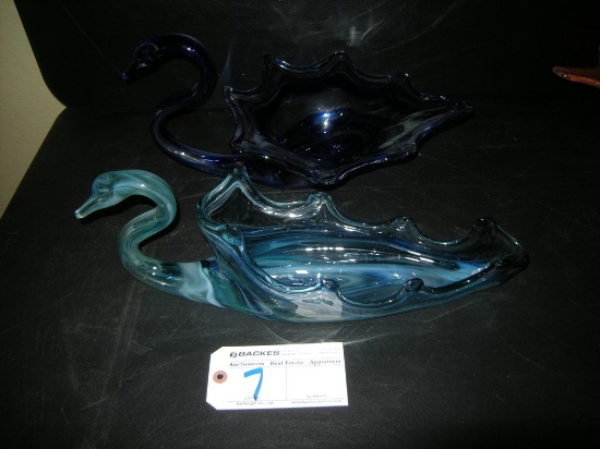 Pair to go  Viking Glass Swans
