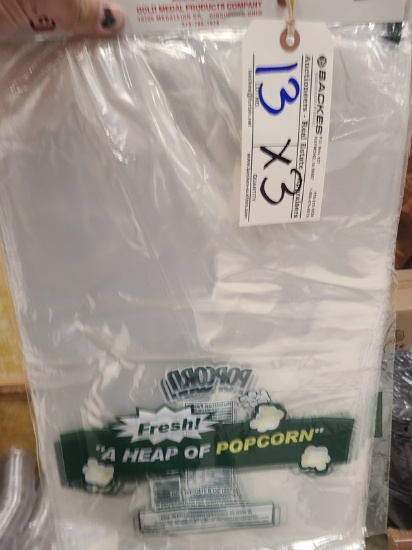 Times 3 - Cases large 8 oz. popcorn bags