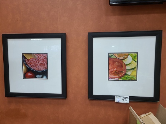 Times 3 - 26x26 framed pepper, sauce & tomato prints