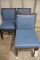 Times 3 - wood framed blue leather style chairs