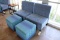 Times 2 sets - Blue tweed lounge chair with foot rest (foot rest needs clea