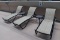 Times 3 - metal frame light weight pool side lounge chairs with 2 smaller t