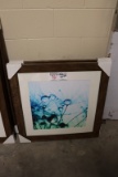 Times 2 - 28 x 28 wood framed water prints