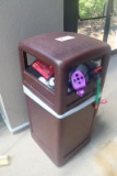 Brown poly trash receptacle