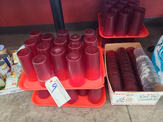 All to go - Red Cambro pop glasses