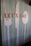 LET'S EAT - knife, fork and spoon 7' wall display