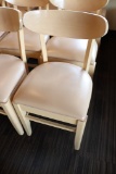 Times 12 - A.C. Furniture Co. blond maple style framed dining chairs with p