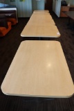 Times 6 - blonde Formica top dining tables - 5) 36