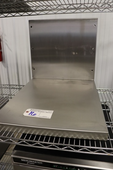 20" wide x 26" deep x 20" tall stainless microwave wall shelf