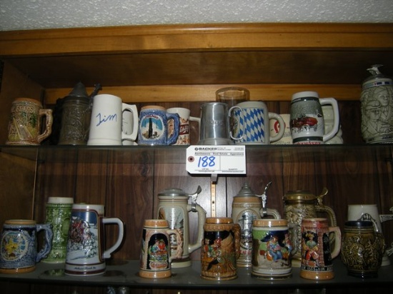 All to go  Top 2 shelves of Beer Steins