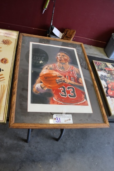 27" x 38" Framed Scottie Pippen wall picture - #168/500
