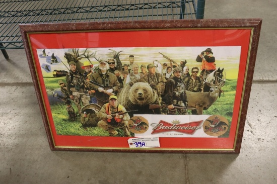 24" x 34" Budweiser frame hunting picture