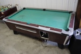 Valley Cougar slate deck coin op pool table - needs new felt - no balls or