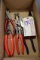 Boc of electrical wire strippers, side cutter, snap ring pliers
