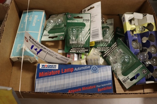 Box of car replacement bulbs