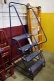 Blue portable warehouse stairs - 24