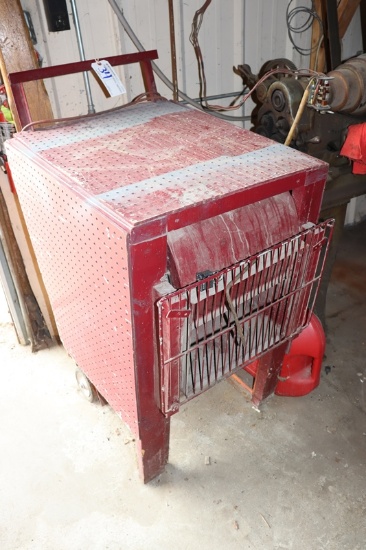Squirrel cage fan on custom portable cart