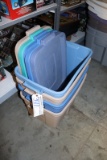 All to go - 4 Rubbermaide 16 gallon totes with lids