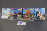 All to go - 4 Hot Wheels Action Pack - Police, Fire, Construction, & John G