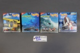 All to go - 4 Hot Wheels Action Packs - Surf, Construction, Under Sea, & Jo
