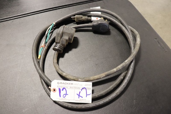 Times 2 - 10 AWG & 12 AWG plug in cords - 1 is missing an end