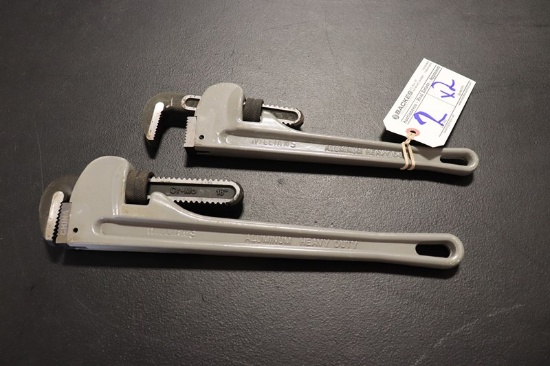 Times 2 - 14" & 18" aluminum pipe wrenches