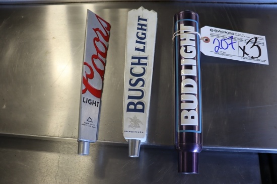 Times 3 - Coors Light, Busch Light, & Bud Light tap handles