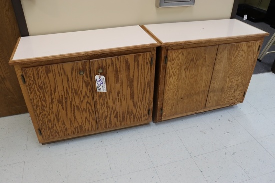Times 2 - 17" x 37" wood 2 door base cabinets