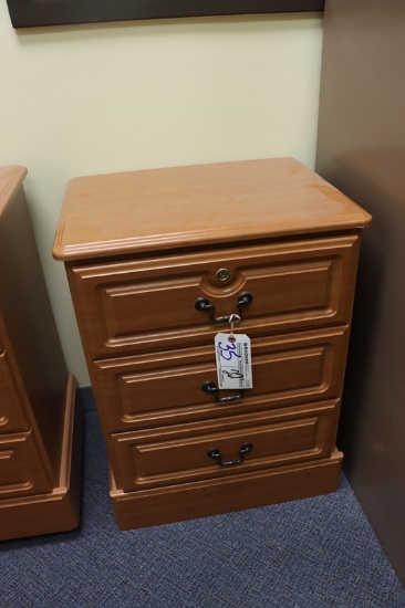 22" wood laminate 3 drawer weighted night stand