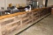 6' x 42' L Shaped wood framed front bar with oak arm rest