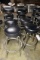 Times 8 - Chrome single rung black vinyl seat bar stools - small Knicks & t