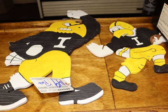 Pair to go - Herky the Hawkeye wood cut outs