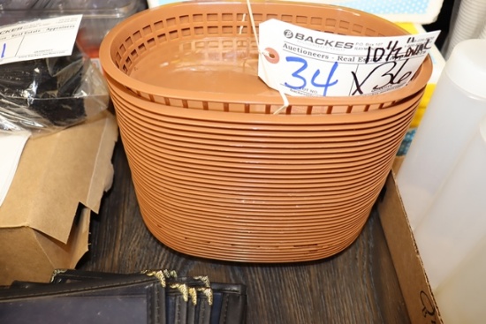 Times 36 - 10.5" oval brown food baskets