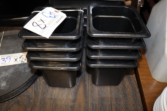 Times 8 - 1/6 x 6" black acrylic inset pans - no lids