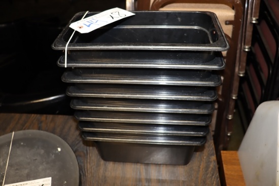Times 8 - 1/3 x 6" black acrylic inset pans - no lids