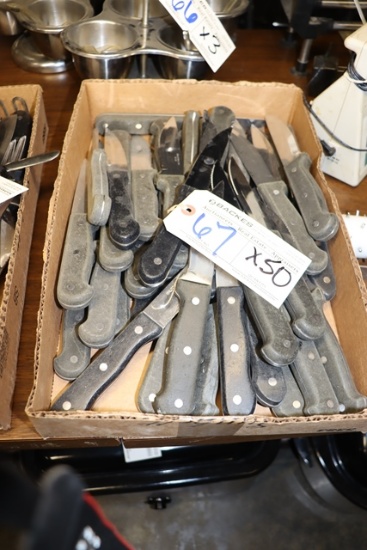 Times 50 - Heavy duty black handled steak knives