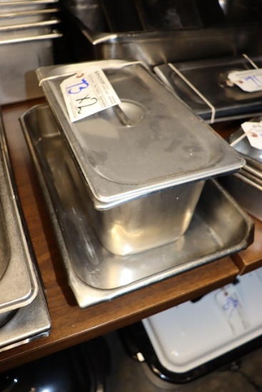 Times 2 - 1/3 x6" with lid & 2/3 x 2" stainless inset pans
