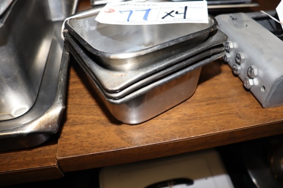 Times 4 - 1/6 x 4" stainless inset pans - no lids