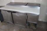 Beverage Air PT67 stainless portable 2 lid 2 door raised rail pizza make ta