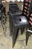 Times 4 - Black metal bar stools