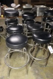 Times 8 - Chrome single rung black vinyl seat bar stools - small Knicks & t