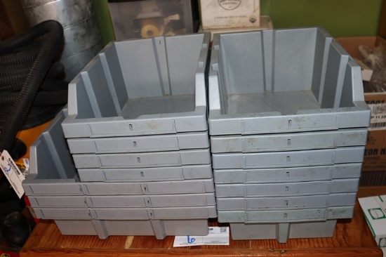 All to go - 14 plastic grey organizer bins