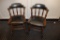 Times 14 - Solid oak mates dining chairs with wood & black vinyl seats