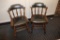 Times 12 - Solid oak mates dining chairs with wood & black vinyl seats
