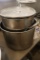 Times 2 - 20 &  30 quart stainless stock pots with 2 lids that fit just one