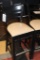 Times 12 - Black wood framed ladder back bar chairs with tan seats