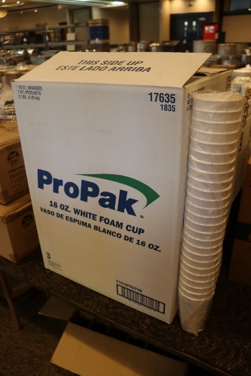 Propak 16 oz white foam cups