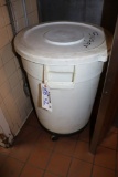 Times 2 - Rubbermaid 32 gallon brute barrels with lids
