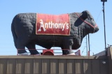 Read Details on this item - Approximately 7' x 20' x 8' high Fiberglass steer