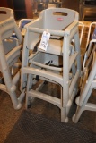 Times 2 - Rubbermaid grey portable plastic high chairs - no trays